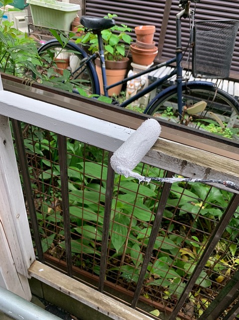 手摺りさび止め塗装